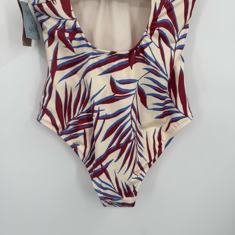 Shade & Shore Women's XS Shirred Palm Leaf Underwire One Piece Swimsuit NWT - Picture 7 of 10
